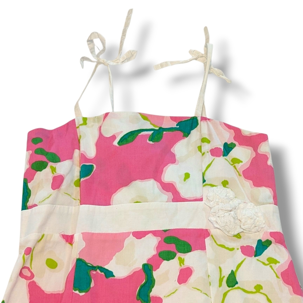 Lilly Pulitzer Pink and White "It Can Be Arranged" Girls Floral Dress, Size 14 - Picture 6 of 12